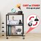 3-Tier Rolling Utility Cart with Storage - Multifunctional Brown Metal & Wood Cart on Wheels for Kitchen, Bathroom, Office, Bar (16.5"L x 12.6"W x 24.4"H, 170 lb Capacity)